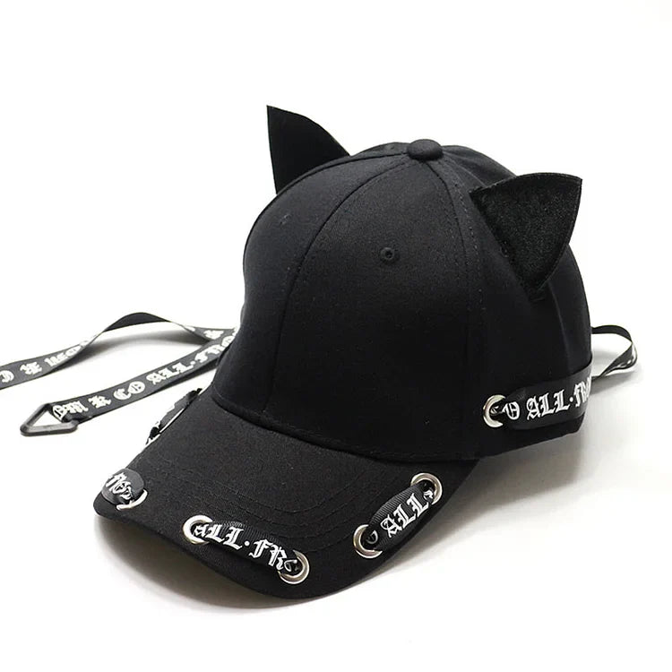 Søt Cat Ears Ribbon Baseball Cap