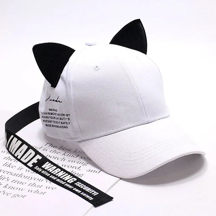 Søt Cat Ears Ribbon Baseball Cap