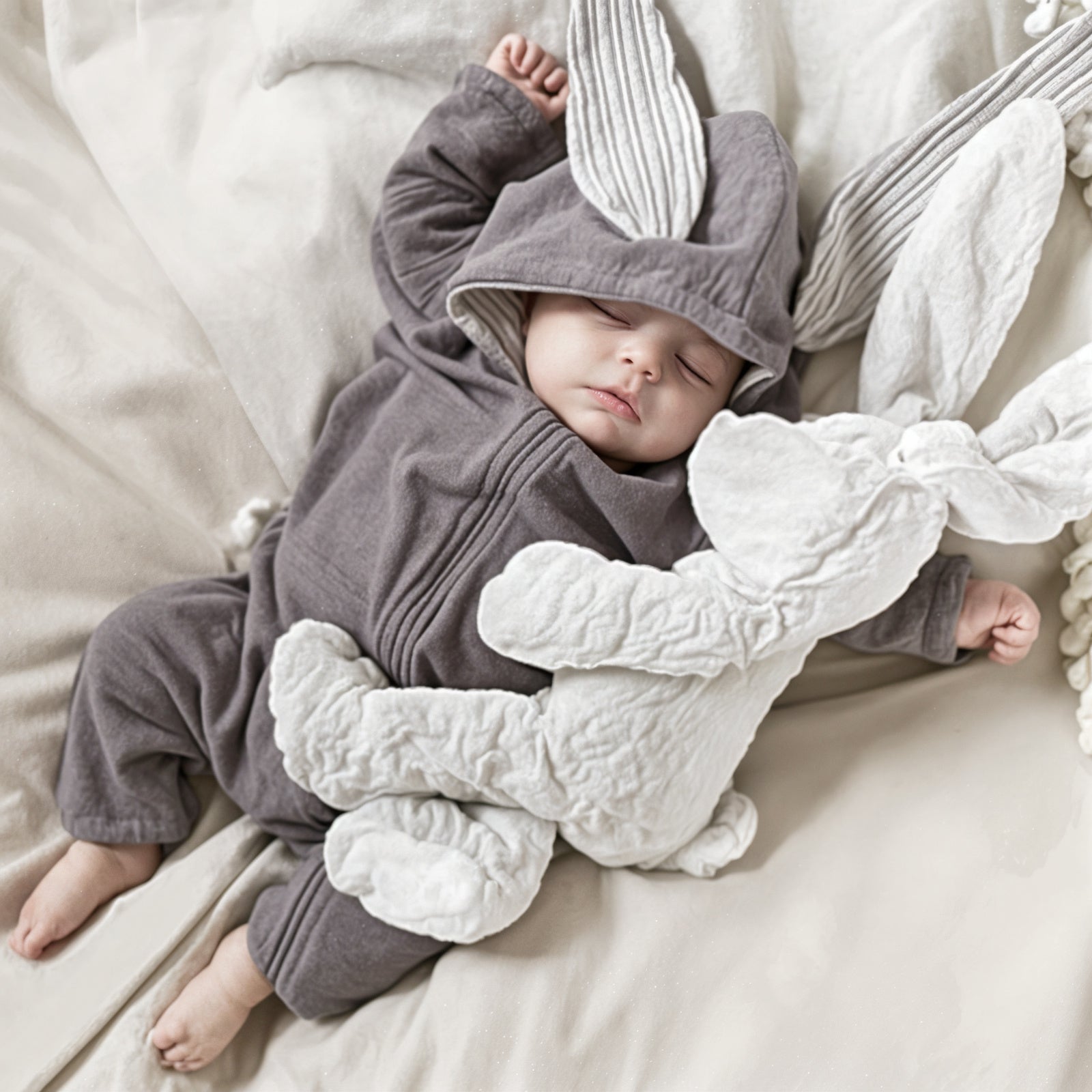Hooded Rabbit Baby Onesie