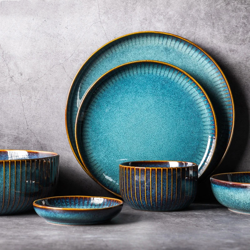 Set di stoviglie in ceramica Robin Blue