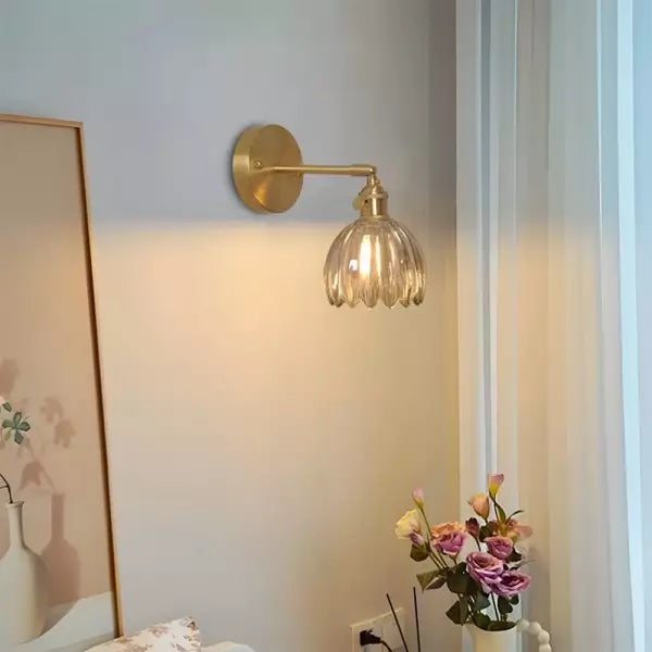 Retro – Lámpara de pared Botón Tulipán Cristal