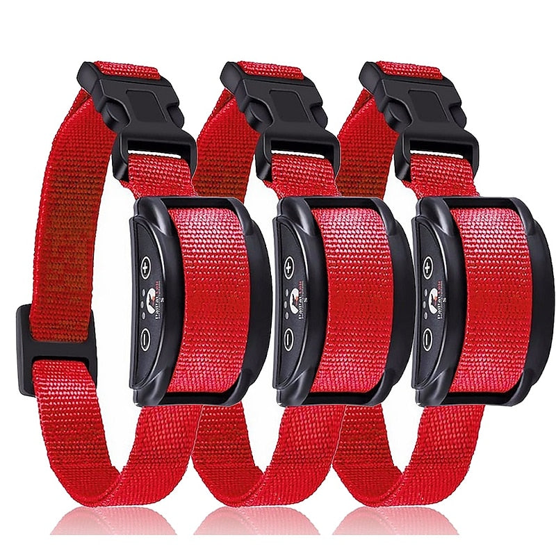 Collar de entrenamiento para ladridos de perro, recargable, resistente al agua, paquete triple