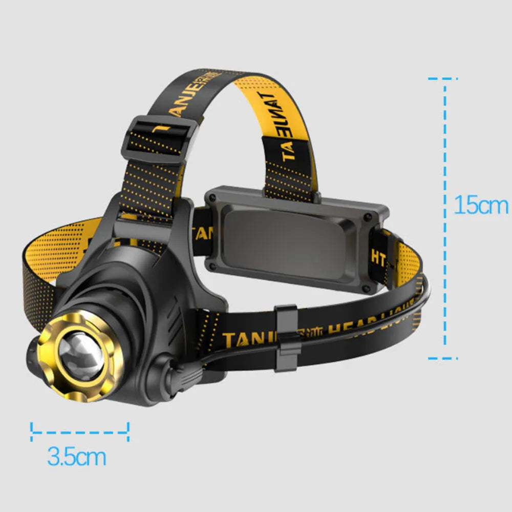 990000LM LED-strålkastare Uppladdningsbar taktisk strålkastare Zoom Head Torch Ficklampa