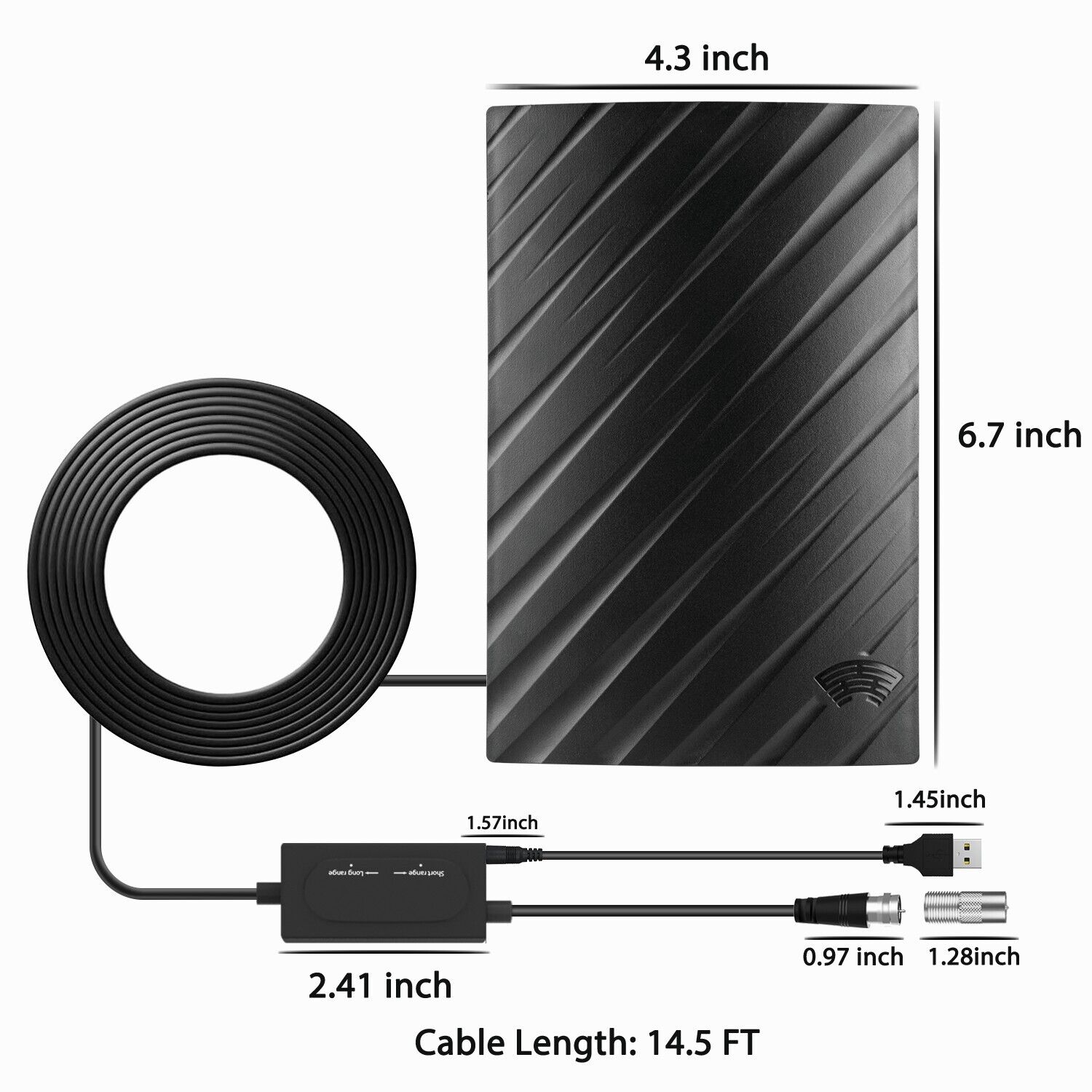 Antenne numérique intérieure HDTV 4K longue portée 600 milles