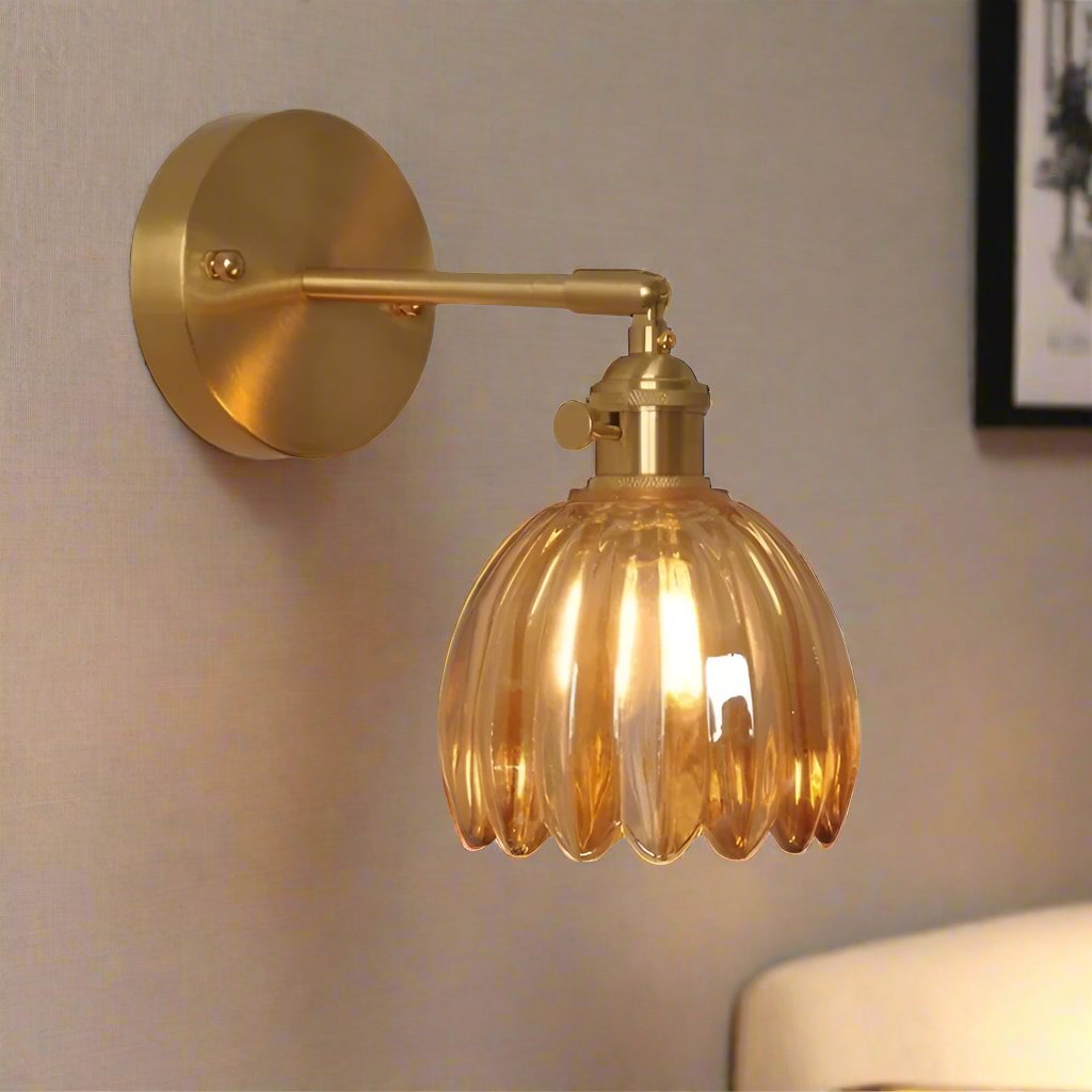 Retro – Vegglampe Glass Tulipanknapp