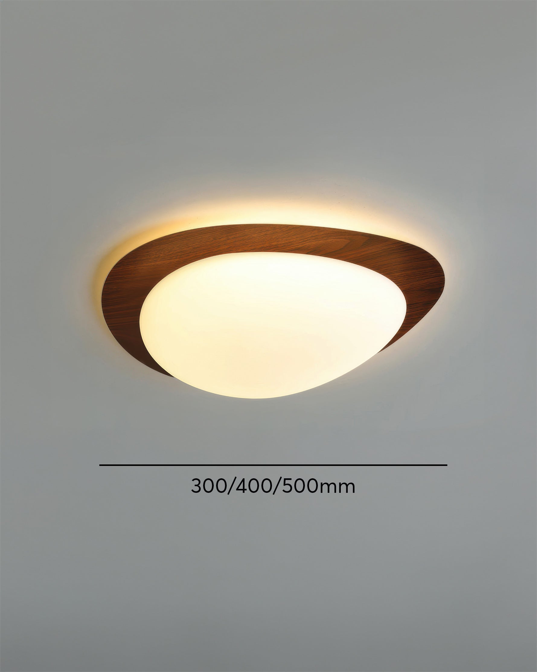 Scandinavian Pebble Wood Grain Ceiling Light