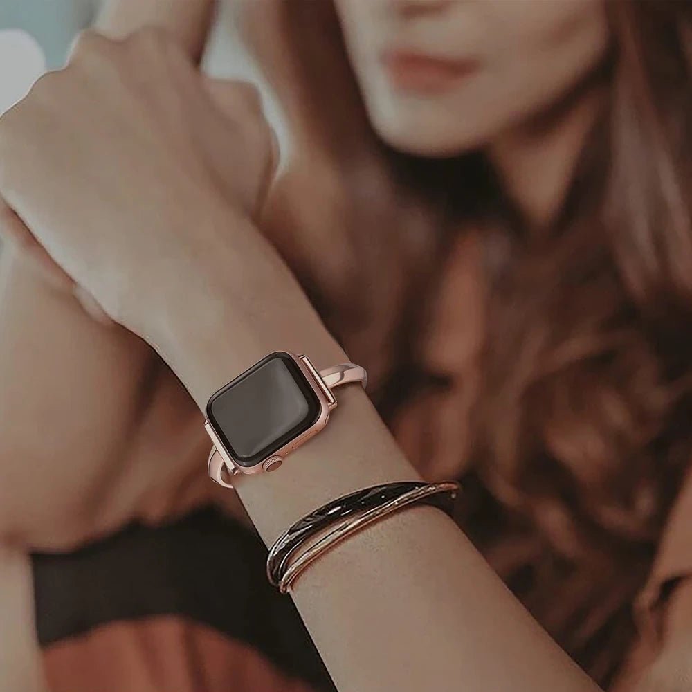 Damen Slim Edelstahl Gliederarmband für die Apple Watch