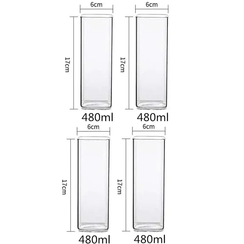 Firkantede varmebestandige glas kaffekrus sæt