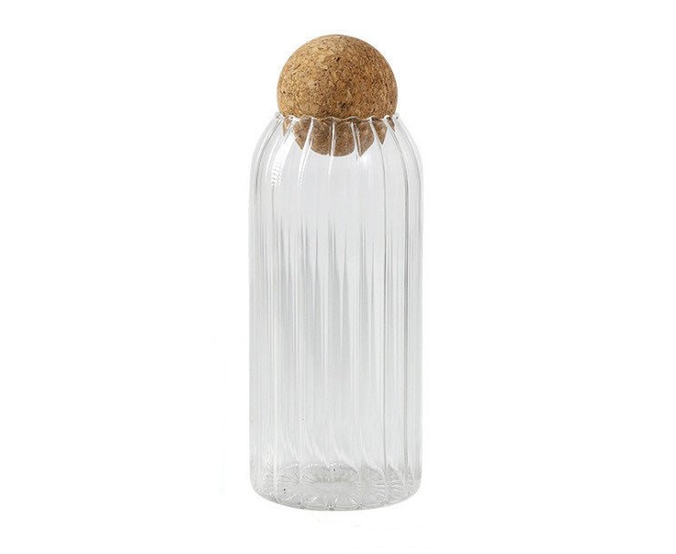 Striped Cork Sealed Glass Jars