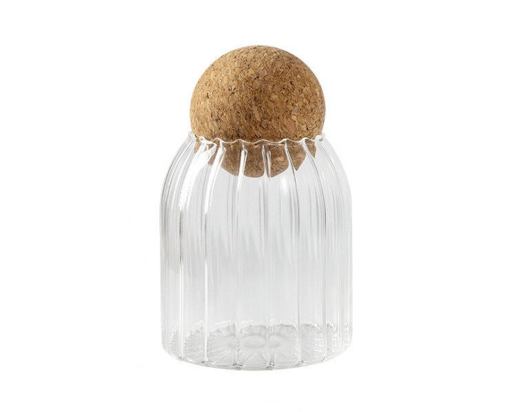 Striped Cork Sealed Glass Jars