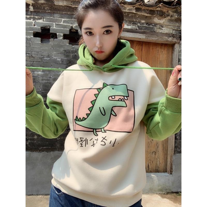 Süßer japanischer Dino-Kapuzenpullover