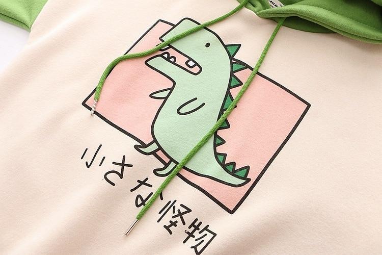 Süßer japanischer Dino-Kapuzenpullover