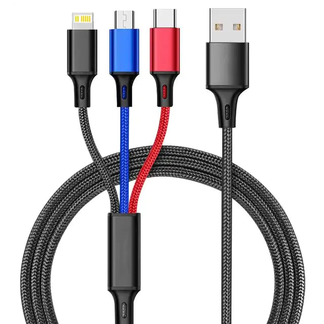 Cable USB 3 en 1 Tipo C – Cable universal de carga y datos