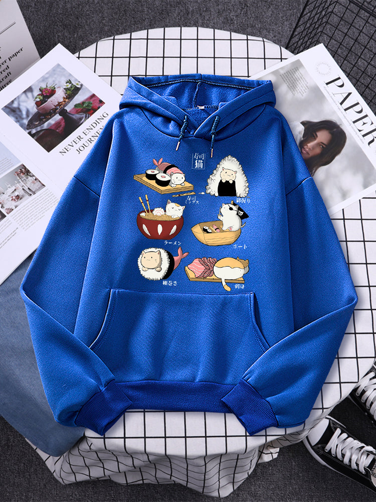 Sudadera con capucha de gato sushi