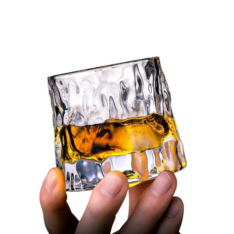 Textured Ripple Effect Whisky Glass