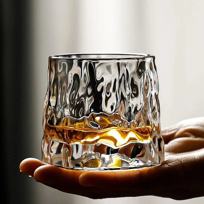 Whiskyglas met textuur en rimpeleffect