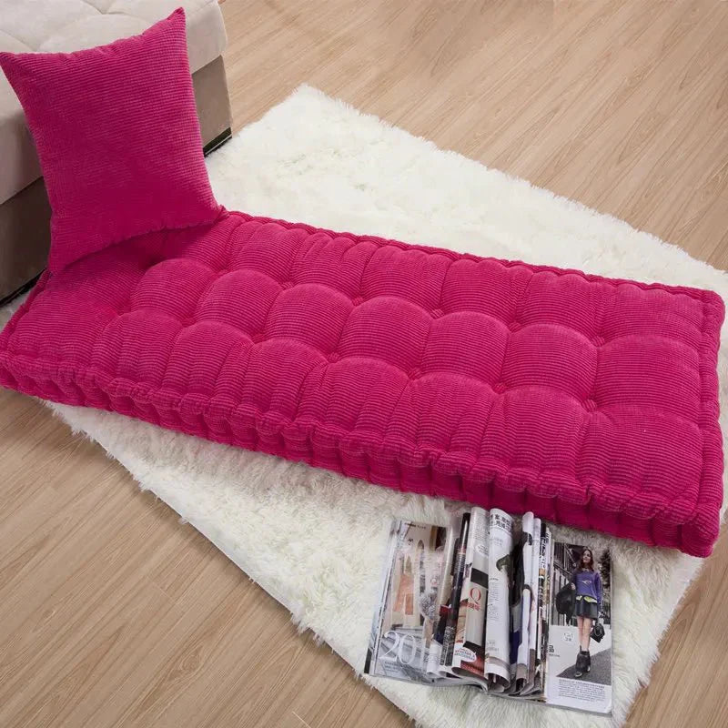 Coussin de banc long en velours côtelé épais