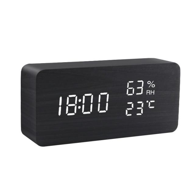 Reloj despertador LED minimalista con forma de árbol