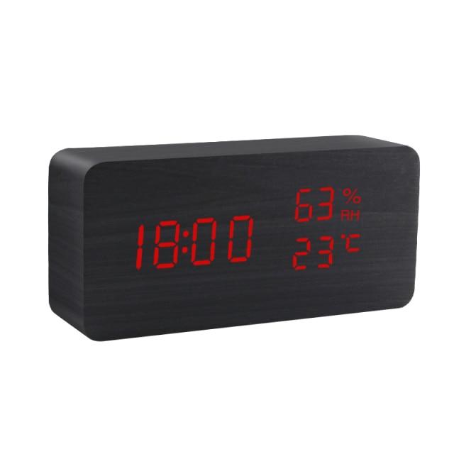 Reloj despertador LED minimalista con forma de árbol