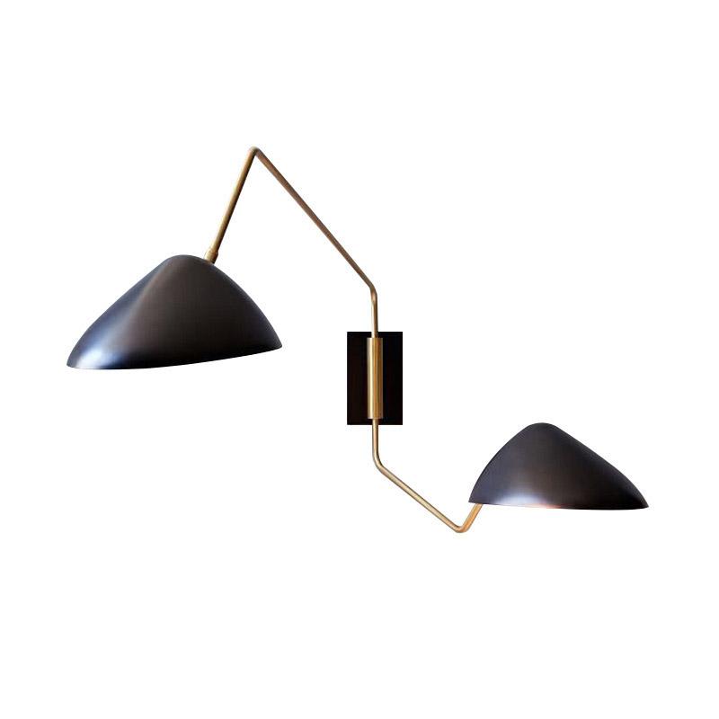 To-armet andebb vegglampe