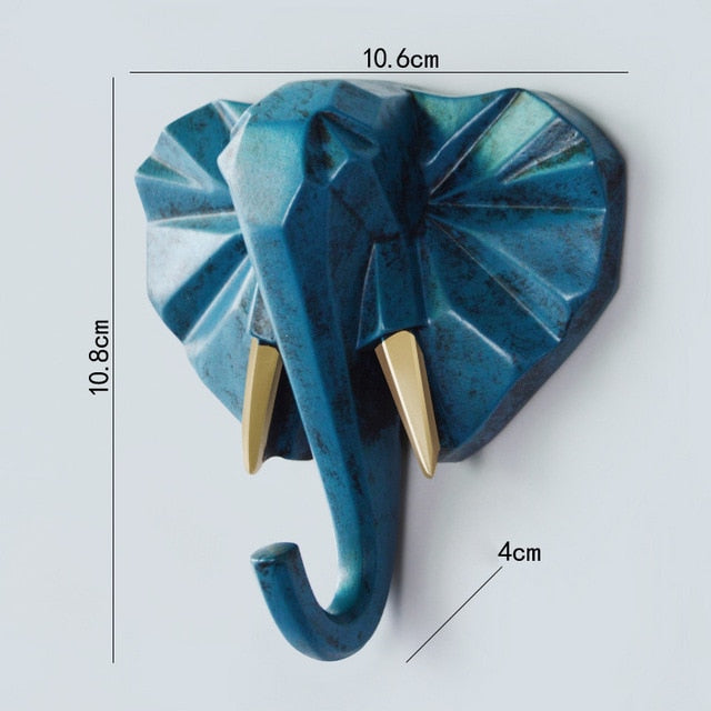 Geometrische wandhaak met dierenmotief