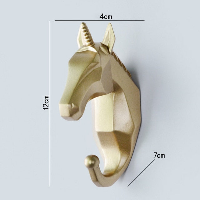 Geometrische wandhaak met dierenmotief