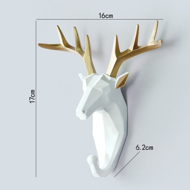 Geometrische wandhaak met dierenmotief