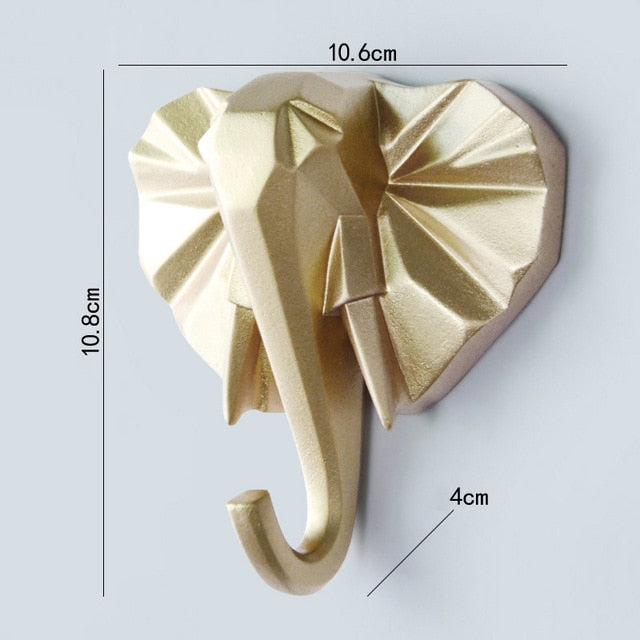 Geometrische wandhaak met dierenmotief