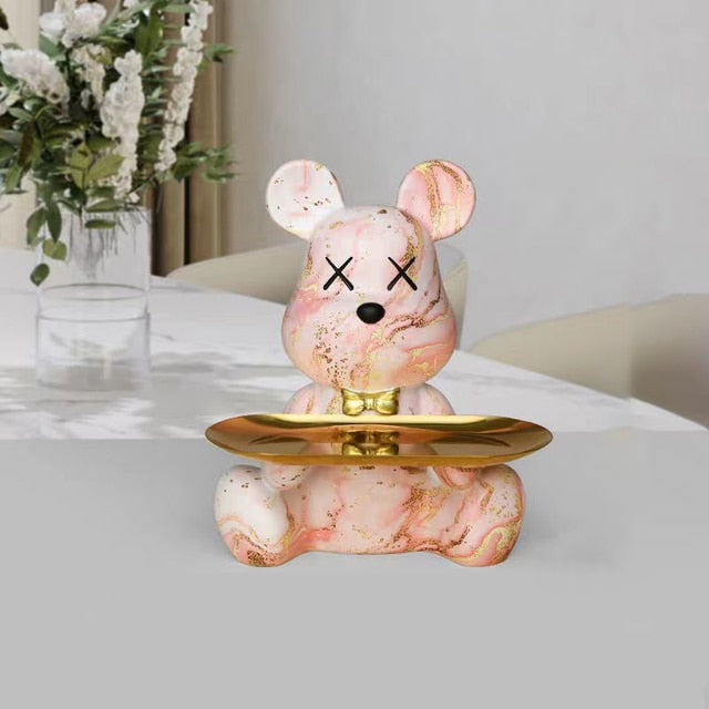 Plateau en résine Graffiti Teddy Bear – Décor artistique et cadeau unique pour les amateurs d’art