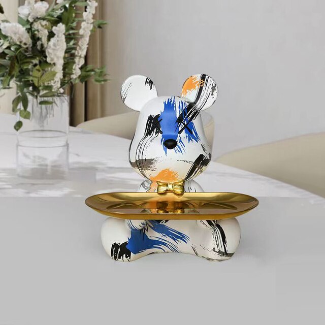 Plateau en résine Graffiti Teddy Bear – Décor artistique et cadeau unique pour les amateurs d’art