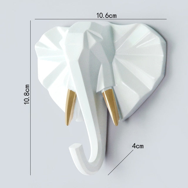 Geometrische wandhaak met dierenmotief