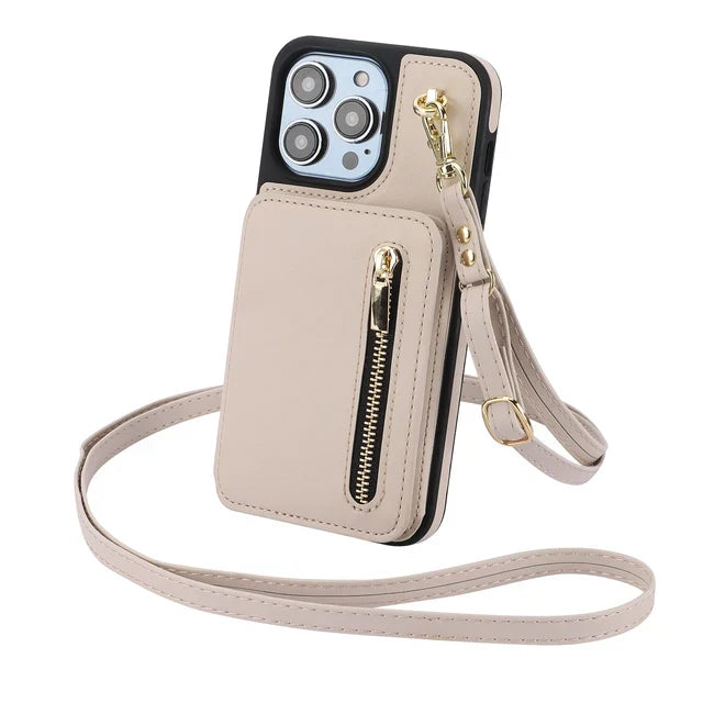 Luxe Crossbody Rits Kaart Portemonnee iPhone Hoes