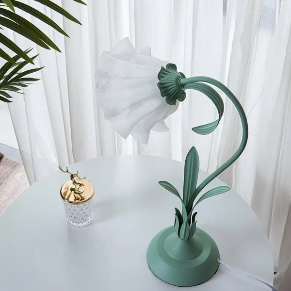 Lampe de table vintage réglable en forme de fleur