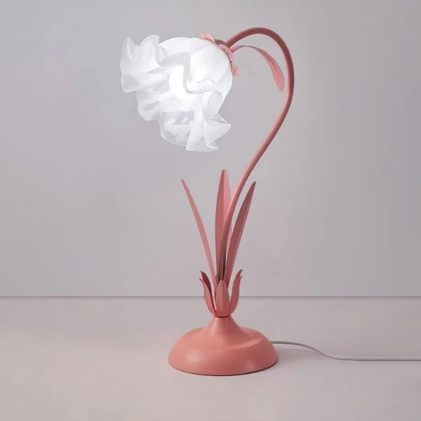 Lampada da tavolo vintage regolabile a forma di fiore