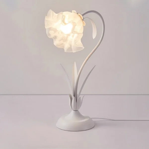 Lampada da tavolo vintage regolabile a forma di fiore