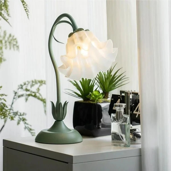 Vintage justerbar blomsterbordslampe