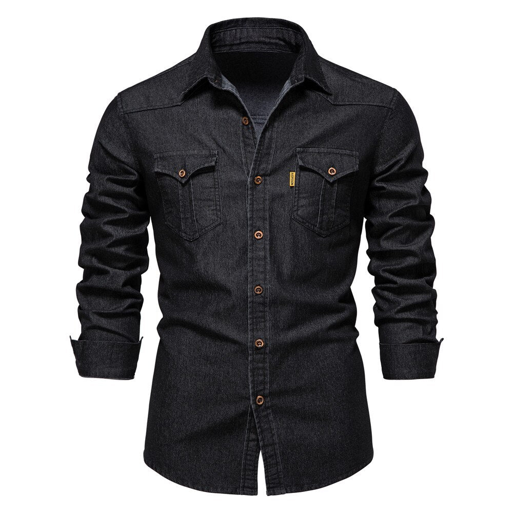 George - Stretch cotton denim shirt