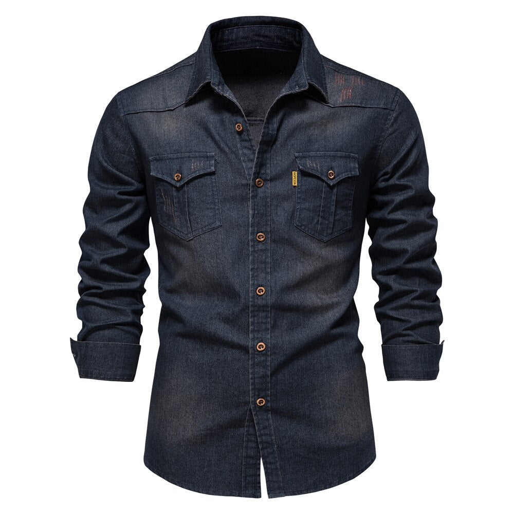 George - Stretch katoenen denim overhemd