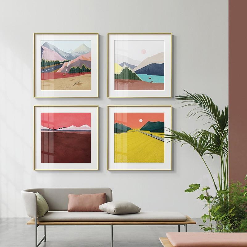 "Vista Mountains Abstract Canvas Vægkunst Prints"