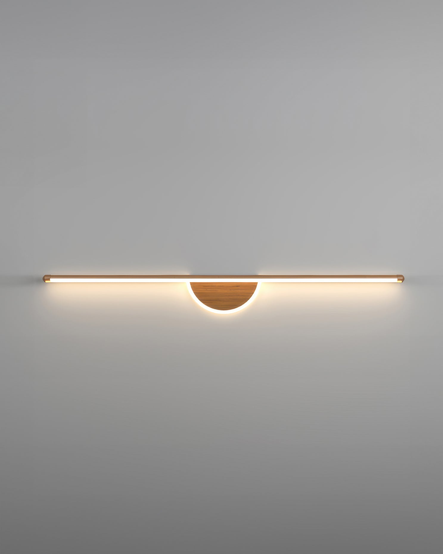 Moderne Wandlampe aus Holzbogen