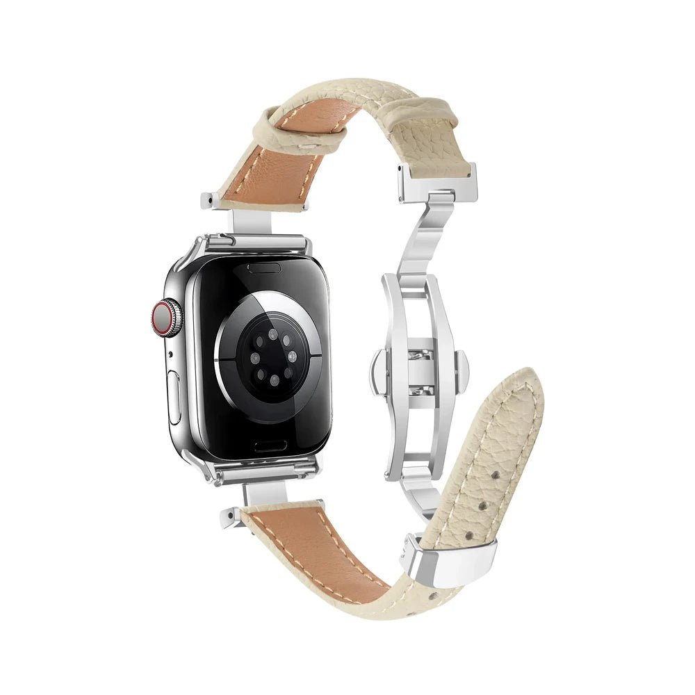 Vrouwen Echte Leren & RVS Band voor Apple Watch