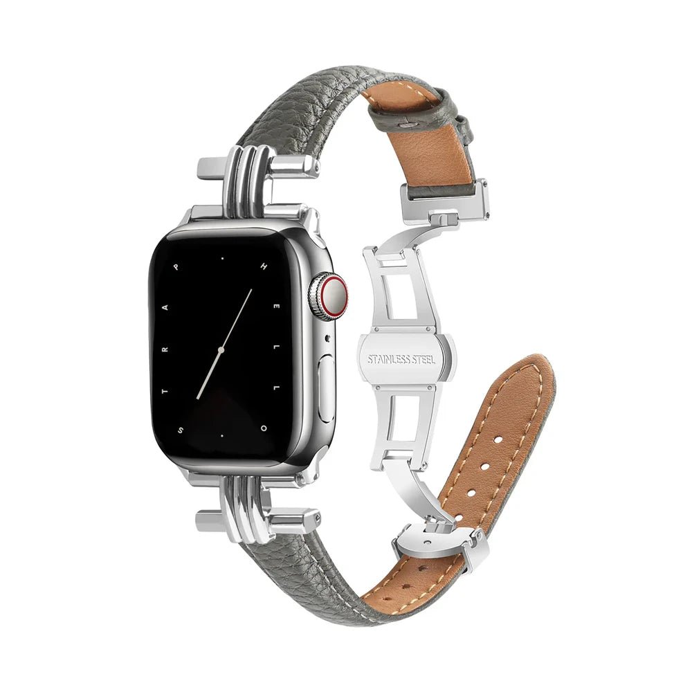 Dámský pásek z pravé kůže a nerezové oceli pro Apple Watch