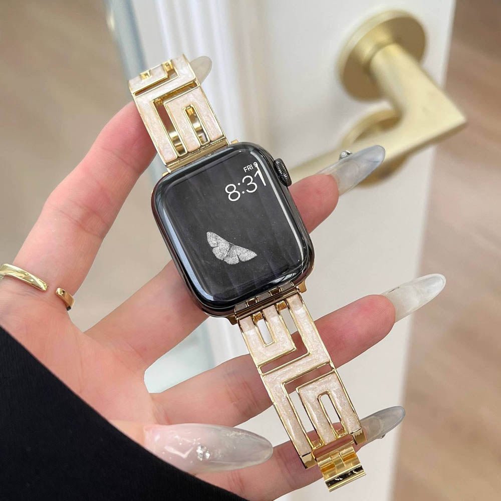 Náhradní nerezový řemínek pro Apple Watch s ženskými čtvercovými články