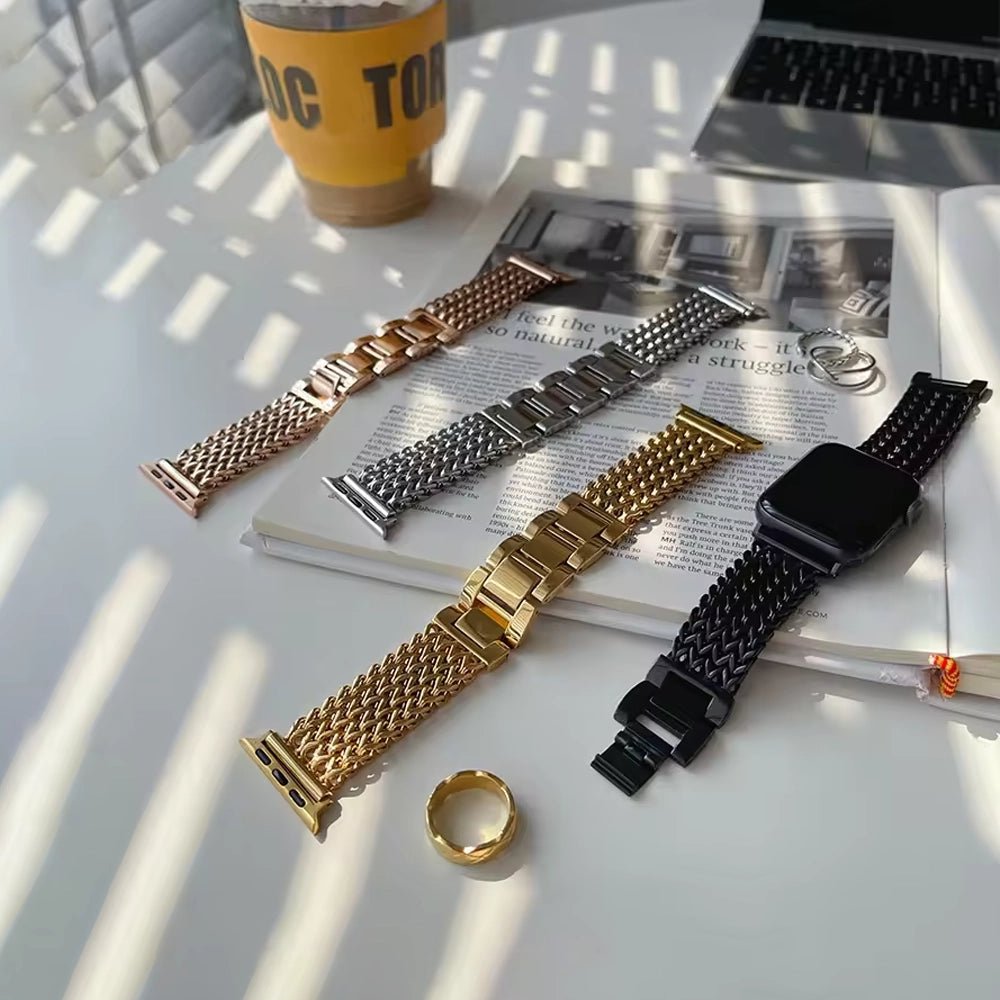 Damen Woven Edelstahl Armband für die Apple Watch