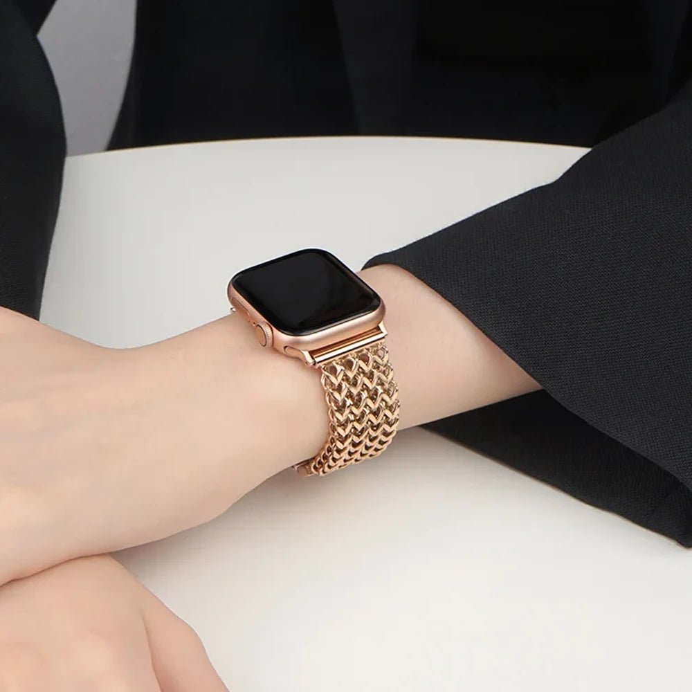 Women’s Woven Stainless Steel Bracelet Band for Apple Watch