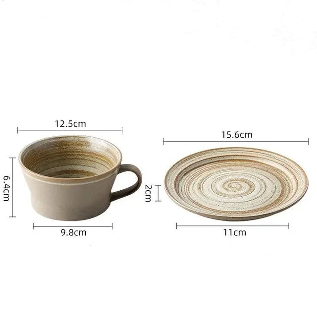 Monica Retro-Kaffeetassen-Set aus Keramik