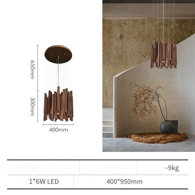 Lampada da soffitto in legno Blossom